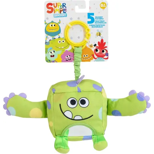 Super Simple WowWee Sensory Plush Monsters Hugo (Green) with 5+ Sensory Features (Ages 0+)