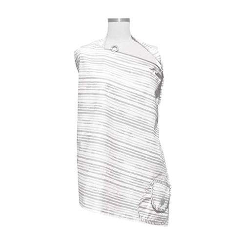 Boppy Nursing Cover for Breastfeeding, Gray Watercolor Stripes, Apron Style with Storage Pocket, Rigid Neckline to See Baby While Feeding, and Breastfeeding or Pumping