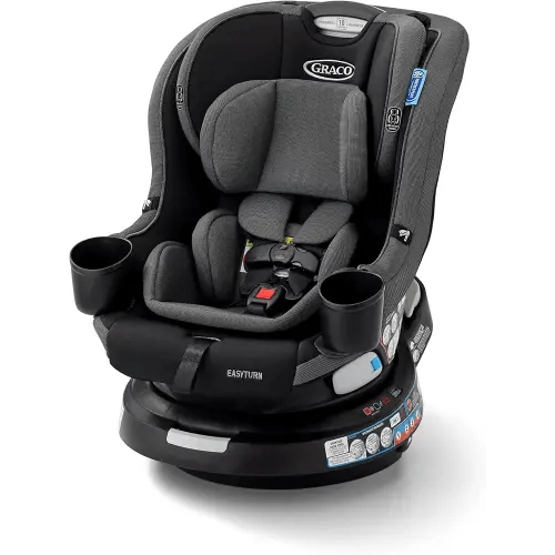 Graco EasyTurn 360 2-in-1 Convertible Car Seat, 360 Degree Rotating Infant to Toddler Rotating Car Seat, 2 Modes Forward and Rear Facing, Slim Design, Cyran
