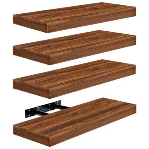 Sorbus 4 Pack Wall Mounted Floating Shelves - for storage and displaying showpieces, home decor items, and other prized possessions