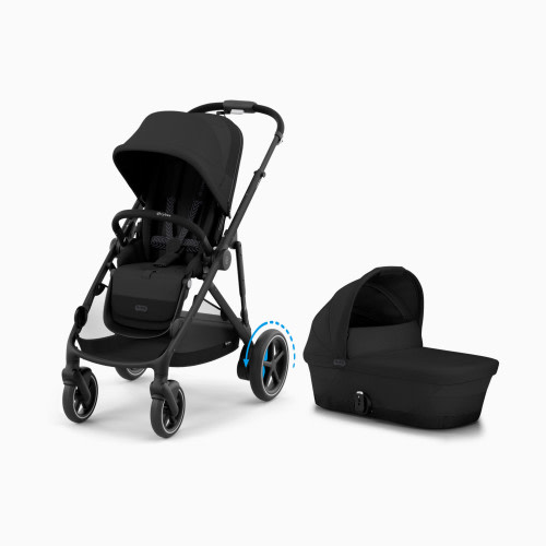 Cybex e-GAZELLE S Stroller + GAZELLE S Cot Bundle - Moon Black