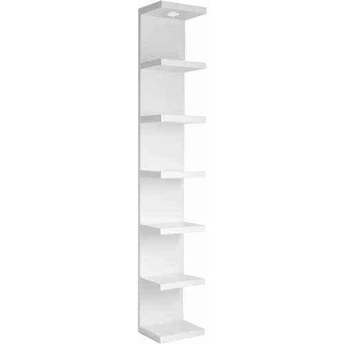 7 Tier Wall Shelf Unit,White Lack Wall Shelf,Display Floating Shelf with LED Remote Control Light