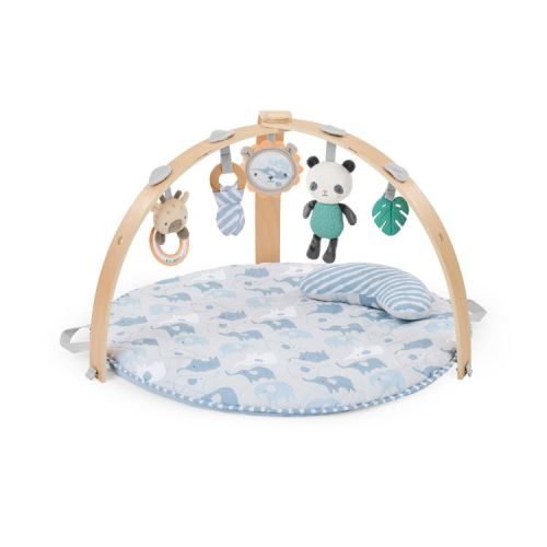 Ingenuity Cozy Spot Reversible Duvet Activity Gym with Wooden Toy Bar - Elephant March