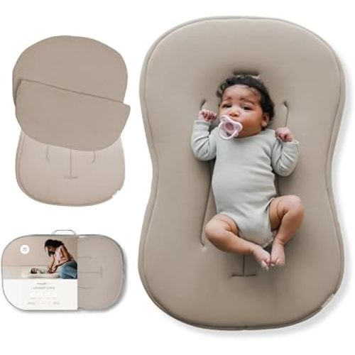 snuggle me Organic Newborn Baby Infant Lounger Pillow & Travel Bag - Birch