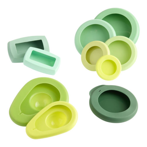 Food Huggers Avocado Green Reusable Food Savers 10 Piece Set