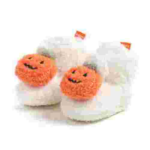 FeMereina Newborn Halloween Pumpkin Shoes Booties Cozy Fleece Slippers Soft Baby Socks Shoes Winter Warm Infant Crib Shoes First Walkers
