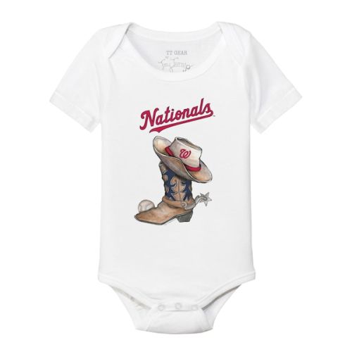 Washington Nationals Tiny Turnip Infant Cowboy Boot Bodysuit - White