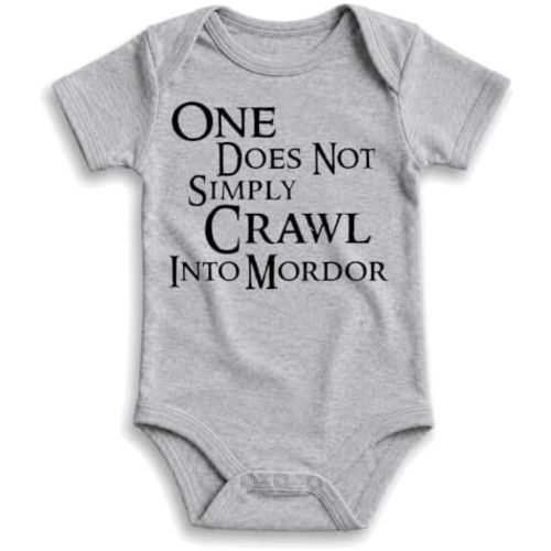 Brain Juice Tees One Does Not Simply Crawl Bodysuit – Halfling Baby Onesie – Fantasy Infant Bodysuit for Boys or Girls