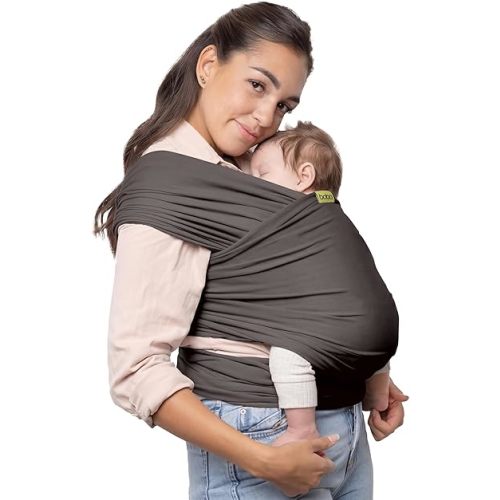Boba Baby Wrap Carrier – Original Baby Sling Carrier for Newborns (7–35 lbs), Soft, Secure, Hands-Free & Ergonomic, Ideal for Comfortable Bonding, New Parents (Organic Dark Grey)