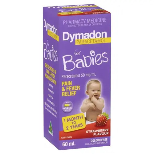 Chemist Warehouse Dymadon (Paracetamol) for Babies Strawberry 1 Month - 2 Years 60ml