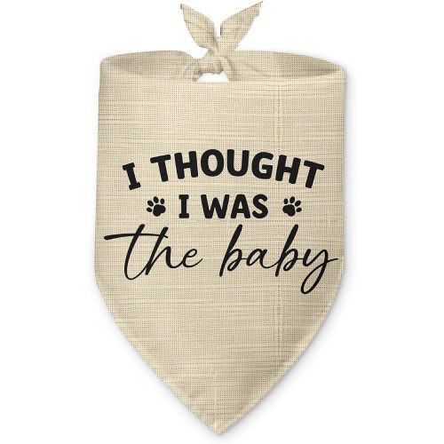 Pregnancy Gifts Dog Bandana I Thought I was The Baby Gender Reveal Pet Triangle Scarf Accessories for Small Medium Large Dogs Cats Pregnancy Announcement Dog Bandana