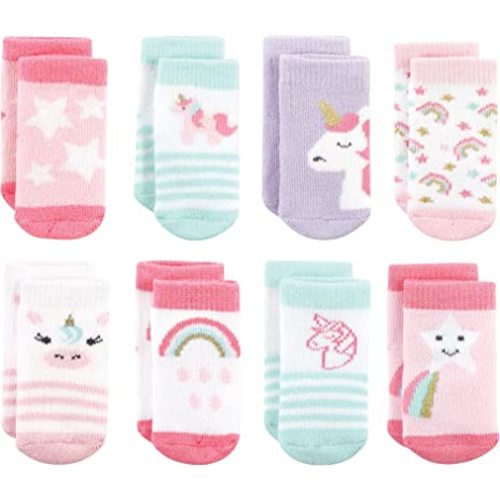 Hudson Baby baby-girls Cotton Rich Newborn and Terry Socks