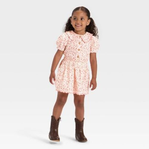 Toddler Girls' Scalloped Woven Skirt Set - Cat & Jack™ Coral Orange