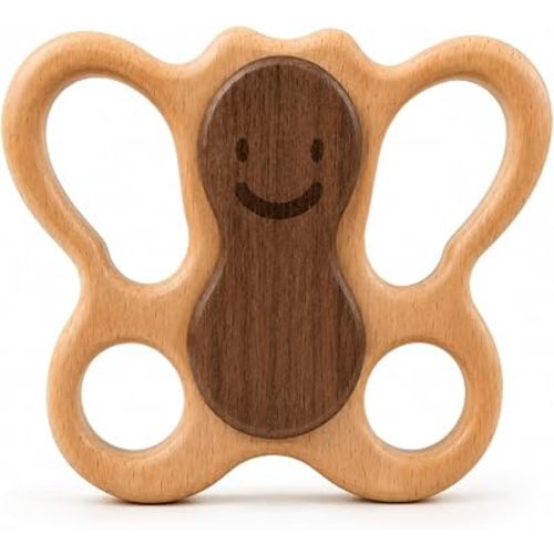 Wooden Rattle for Babies 0-12 Months | No Paint | Real Wood | Hippotoys