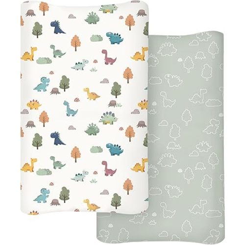 Changing Pad Covers 2 Pack, 32"x16" Baby Girl Boy Changing Table Pad Covers