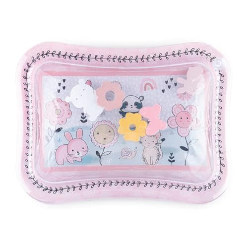 The Peanutshell Tummy Time Water Play Mat for Babies, Girls High Contrast Sensory Developmental Toy, Infant Baby Floor Toys Games, Baby Essentials Must Haves - Happy Garden