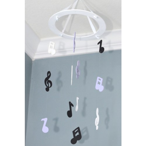 Music Note Nursery Mobile Musical Baby Mobile Rock Star Treble Clef Baby Decor Baby Shower Gift Sweet Dreams Neutral Boy Girl Wood