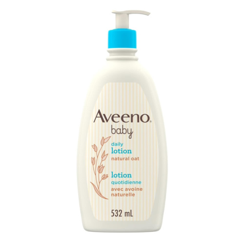 Aveeno Baby Lotion Daily Moisturizing - Natural Oat Formula for Sensitive Skin, 532mL - Gentle, Fragrance-Free Protection Body Lotion with up to 24-Hour hydration - Pediatrician-Recommended Brand