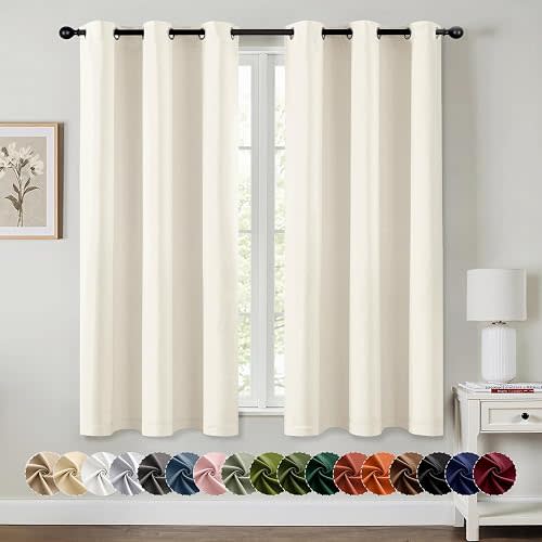 MIULEE Blackout Curtains for Bedroom 2 Panels 40 x 63 Inch Long Birch