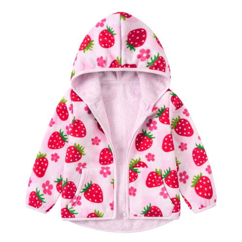 Aideaone Toddler Fleece Jacket Zip up Baby Boys Girls Hooded Winter Coat Long Sleeve Kids Thick Warm Outerwear