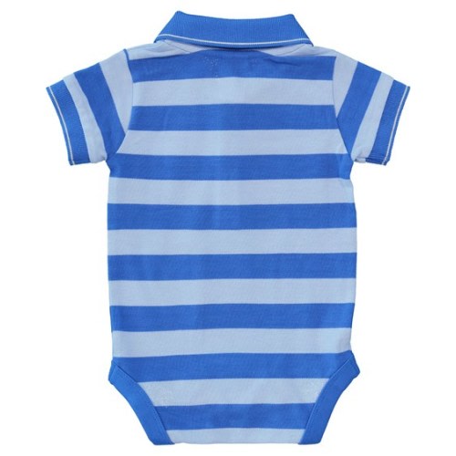 Medium Blue Stripe Short Sleeve Polo Bodysuit | Best&Less™ Online