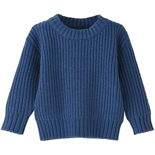 Toddler Baby Boys Girls Knitted Sweater Warm Soild Pullover Top Autumn Winter Outfits
