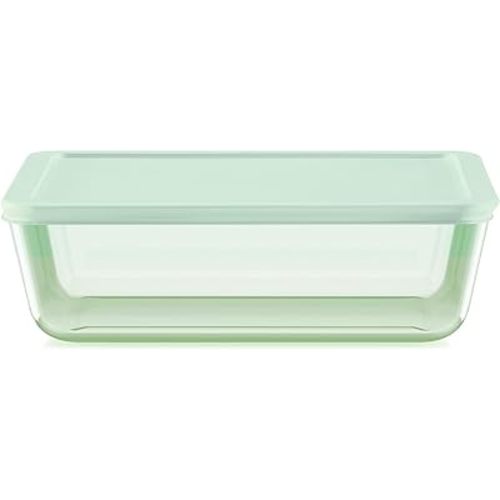 Pyrex Colors Tinted (11 Cup) Large Rectangular Food Storage Container, Snug Fit Non-Toxic Plastic BPA-Free Lids, Freezer Dishwasher Microwave Safe