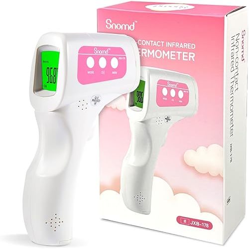 Snomd Non-Contact Infrared Forehead Thermometer for Adults, Kids & Baby, 3-in-1 No-Touch Digital Fever Temperature Gun, Accurate & Fast Reading