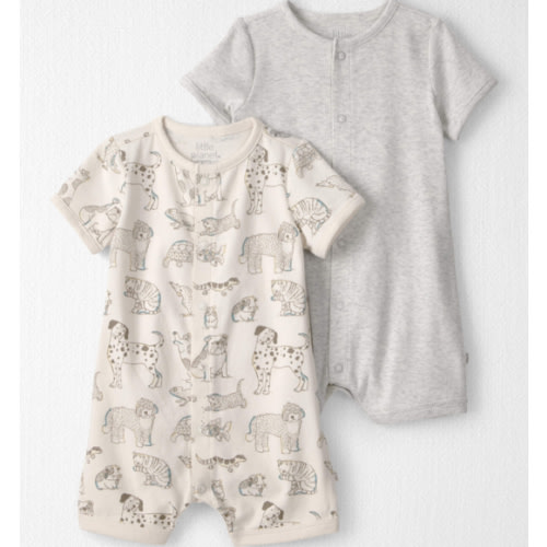 Baby 2-Pack Organic Cotton Rompers in Pet Print - Little Planet | Carter's