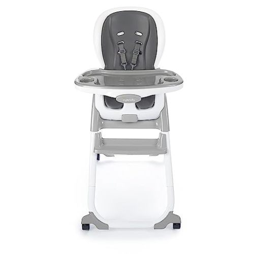 Ingenuity SmartClean Trio Elite 3-in-1 High Chair, Use 6 Months to 5 Years, Includes Dishwasher-Safe Tray, Convertible to Booster Seat & Toddler Chair