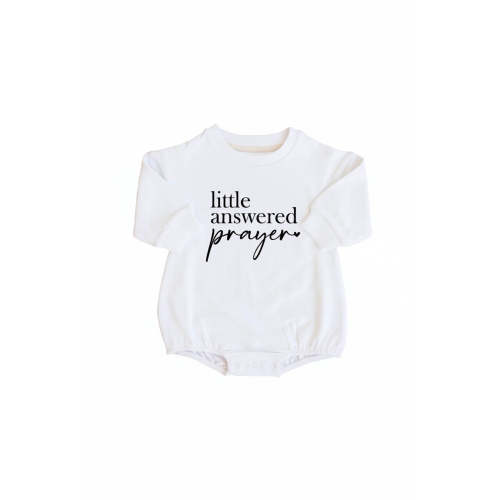 Little Answered Prayer Graphic Sweatshirt Bubble Romper | Caden Lane