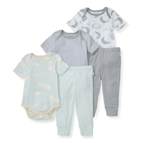 Quarry Organic Short Sleeve Bodysuit & Pant Pack of 5 – Burt's Bees Baby