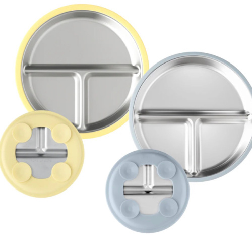 Stainless Steel Plate Set of 2 (Mocha Mousse & Sage Green)