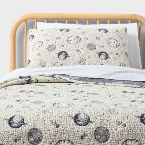 Twin Space Kids' Quilt Set Navy Blue - Pillowfort™