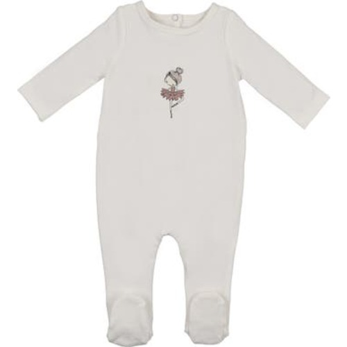 Ballerina Print Cotton Blend Footie, 9M