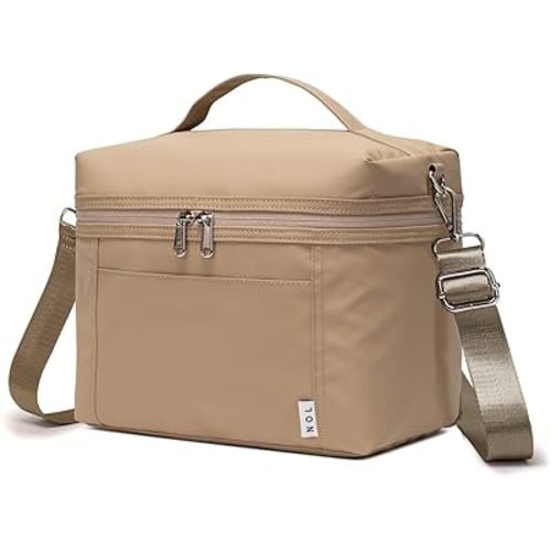 NOL 4L Insulated Lunch Bags for Women Cooler Bag Lightweight Nylon Waterproof Lunch Box for Work, Small, Khaki