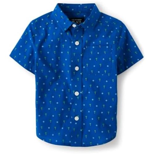 The Children's Place Boys and Toddler Poplin Short Sleeve Button Down Shirt