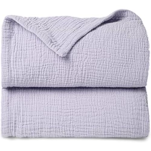 Lulu moon Muslin Quilt Blanket 47x47 Inches Purple