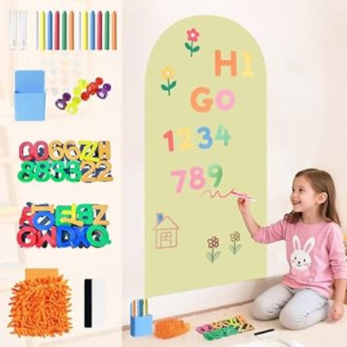 Amazon.com : OMKSIH Arch Magnetic Wall Decal 39.3x17.5 Inch Magnetic Chalk Board Sticker Magnet Chalkboard for Wall Peel and Stick Self Adhesive Blackboard Multifunctional for Playroom Home Office : Office Products
