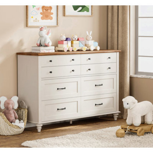 Charlton Home® Scarlett 54" W 8-Drawer Solid and Manufactured Wood Dresser & Reviews | Wayfair