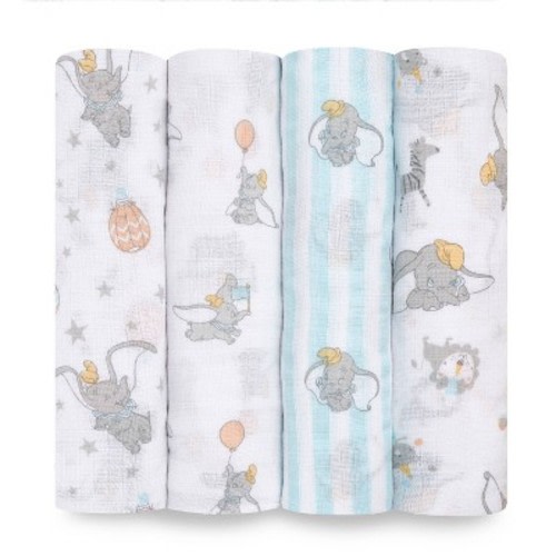 Aden + Anais Essentials Muslin Swaddle Blankets Dumbo New Heights - White 4pk