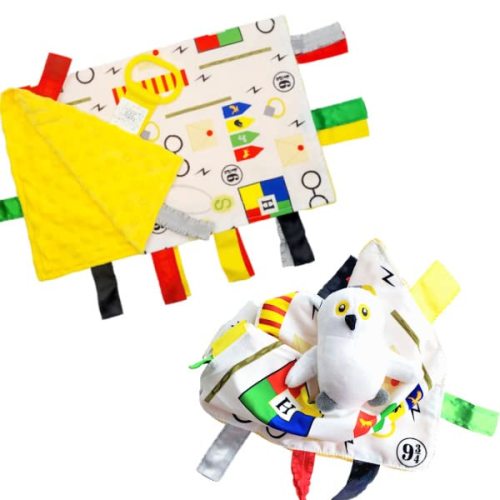 Wizard Muggle Baby Taggy Lovey Magical Snow Owl Set for Sensory and Comfort