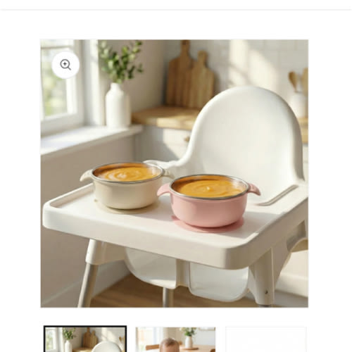 PRE ORDER! Stainless Steel Bowl Set of 2 (Tofu & Pearl Blush) – Tots Ground