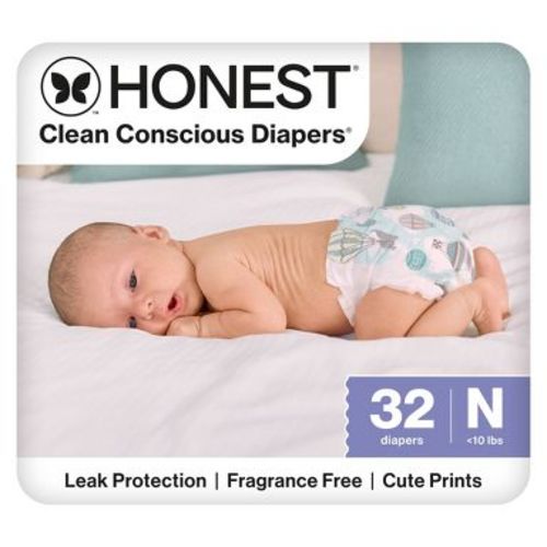 The Honest Company Clean Conscious Disposable Diapers - Giraffes - Size Newborn - 32ct