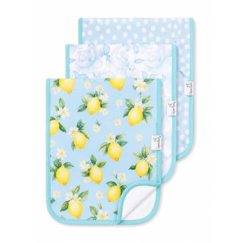 Copper Pearl Premium Baby Burp Cloths - 3-Pack Large Cotton Burp Cloths, Extra Soft Spit Up Rags with 3 Absorbent Layers, Perfect for Baby Boy and Baby Girl Gifts (21" x 10" Size, Melody Set)