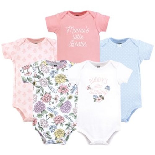 Hudson Baby Infant Girl Cotton Bodysuits, Vintage Blossom, 12-18 Months