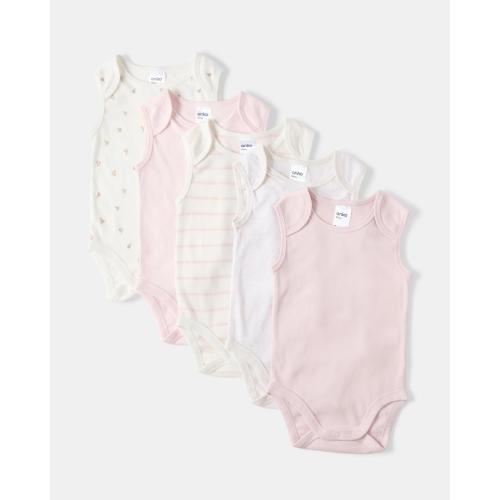 5 Pack Sleeveless Bodysuits - Kmart