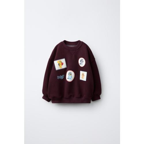 BLUEY © LUDO STUDIO PATCH SWEATSHIRT - Dark eggplant | ZARA United States