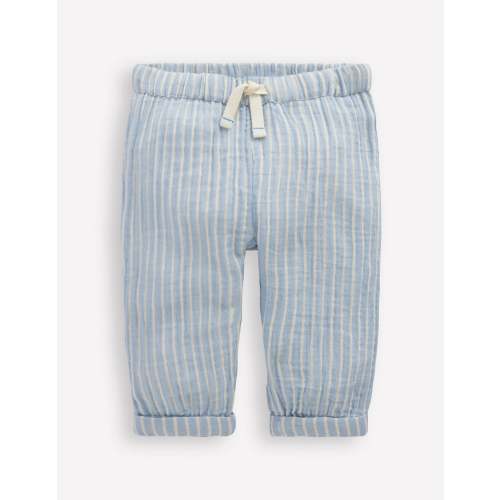 Double Cloth Pants-Light Blue Stripe