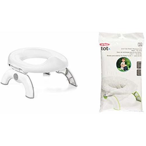 OXO Tot 2-in-1 Go Potty for Travel in Gray and Go Potty Refill Bags, 30 Count